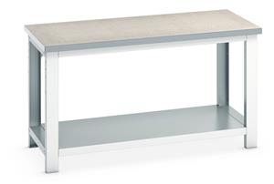Bott Lino Top Workbench with Full Shelf - 1500Wx750Dx840mmH Benches with Full Depth Shelf Under For Storage 41003504.16V 